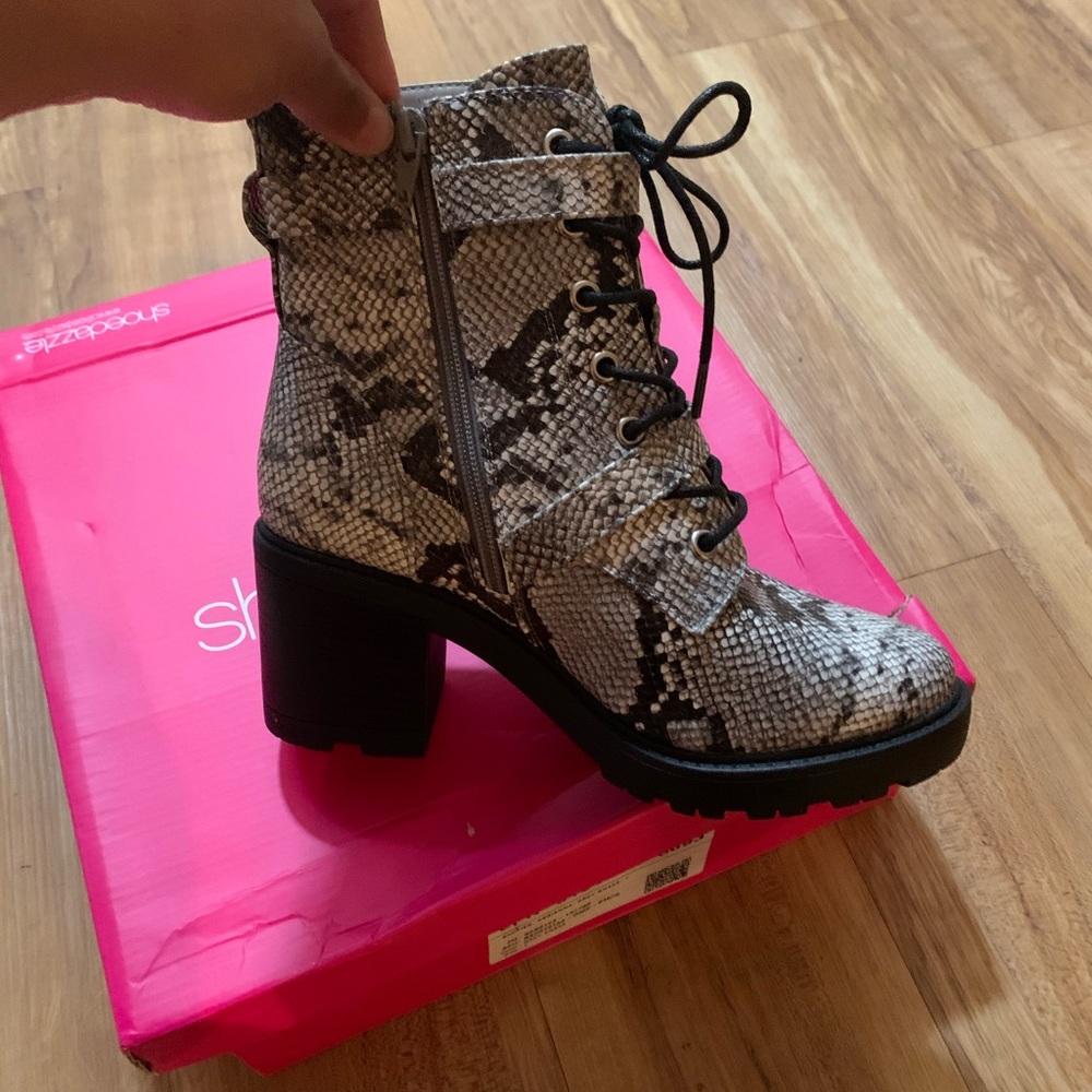 Grey snake skin Booties